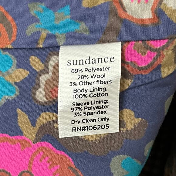 Sundance Blazer Womens Small Petite Brown Blue Houndstooth Wool Blend Preppy - Picture 10 of 11